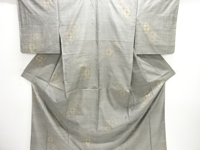 JAPANESE KIMONO / TSUMUGI / WOVEN FLOWER CREST